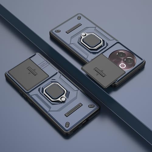 Image of Glaslux CamShield Pro Case with Slide Camera Protection and Ring Stand Bumper Back Case Cover for Vivo V30e (Blue)