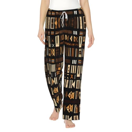 Pantalon de pyjama africain en flanelle pour femme avec taille élastique