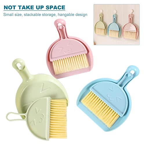 3Pcs Small Broom And Dustpan Set For Home Mini Dust Pans With Brush Set Hand Dustpan And Brush Set Kids Dust Pan And Broom/Dustpan Combo Set Hangable Whisk Broom For Table,Countertop,Sofa,Key Board #TOP7