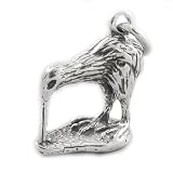 3D Kiwi Bird Sterling Silver Charm