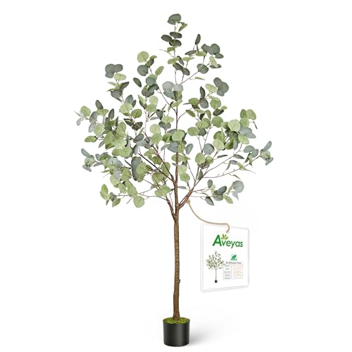 Aveyas 5ft Artificial Eucalyptus Tree for Home Decor, 5 Feet Large Faux Floor Plant Fake Silk Trees...