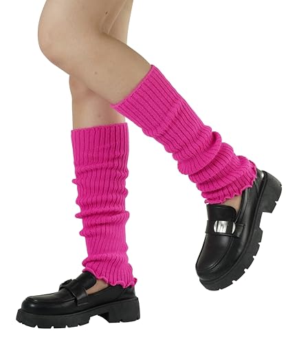 Image of BomKinta Leg Warmers for Women - Soft Fashion Knit Calf Accessories Gifts - Cute 80s Ruffle Leg Sleeves for Party Yoga