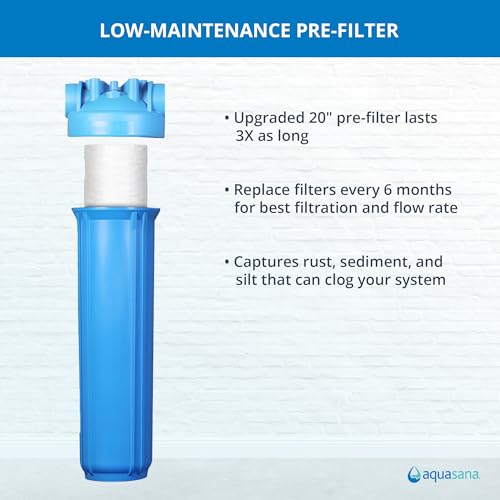 Image of Aquasana Whole House Max Flow Water Filter | 1,000,000 Gallons | Salt-Free Conditioner | Carbon & KDF | Long-Lasting Pre-Filter | Reduce 97% Chlorine, Sediment & Scale | Rhino WH-1010-CT-LM