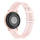 Lace Silicone Band 20mm Compatible for Samsung Galaxy Watch 4 40mm 44mm/Watch 3 41mm/Active 2 Watch Bands 40mm 44mm/Watch 4 Classic 42mm 46mm, Slim Bands Soft Smartwatch Strap for Women