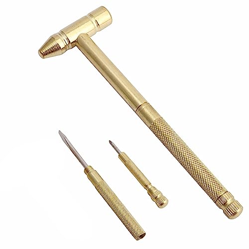 Marteau en laiton, 5 en 1 multifonction à double tête avec tournevis pour réparation de montres de bijoux