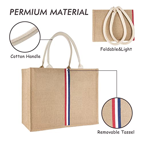 Image of Hibala Woven Large Beach Bag Straw Beach Tote Handmade Weaving Shoulder Tassel Bag Handbag