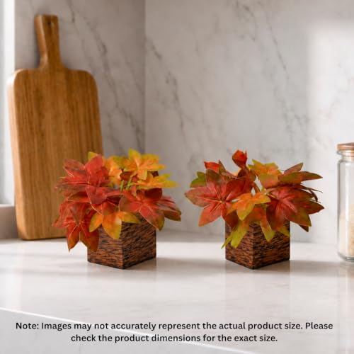 Image of DecoreBugs Artificial Real Touch Flower Plant with Pot (Pack of 2), 16 cm Height, Decorative Faux Floral Plant for Home, Office, Living Room, Bedroom, Table & Shelf Decor