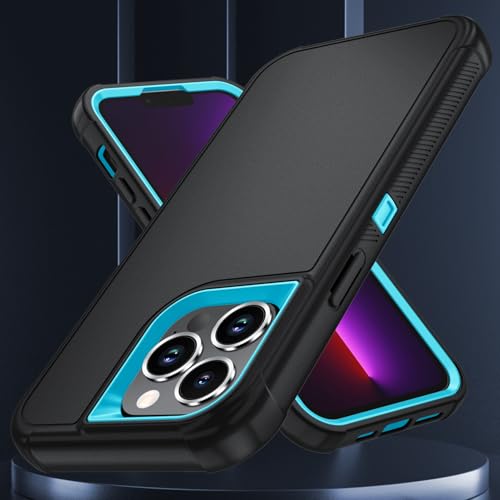 Image of SunStory Compatible with iPhone 13 Pro Case with HD Screen Protector, 3-Layer Heavy Duty Full-Body Cover,3 in 1 Hybrid Protective Case for iPhone 13 Pro 6.1 inch, BlackSkyBlue