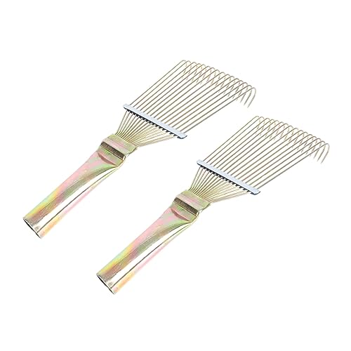 GOOHOCHY 2Pcs Wool Rakes Portable Animal Combs for Livestock Pets Smooth Hair Combs for Cattle Sheep Dogs and Cats Ergonomic Design Compact Easy to Store
