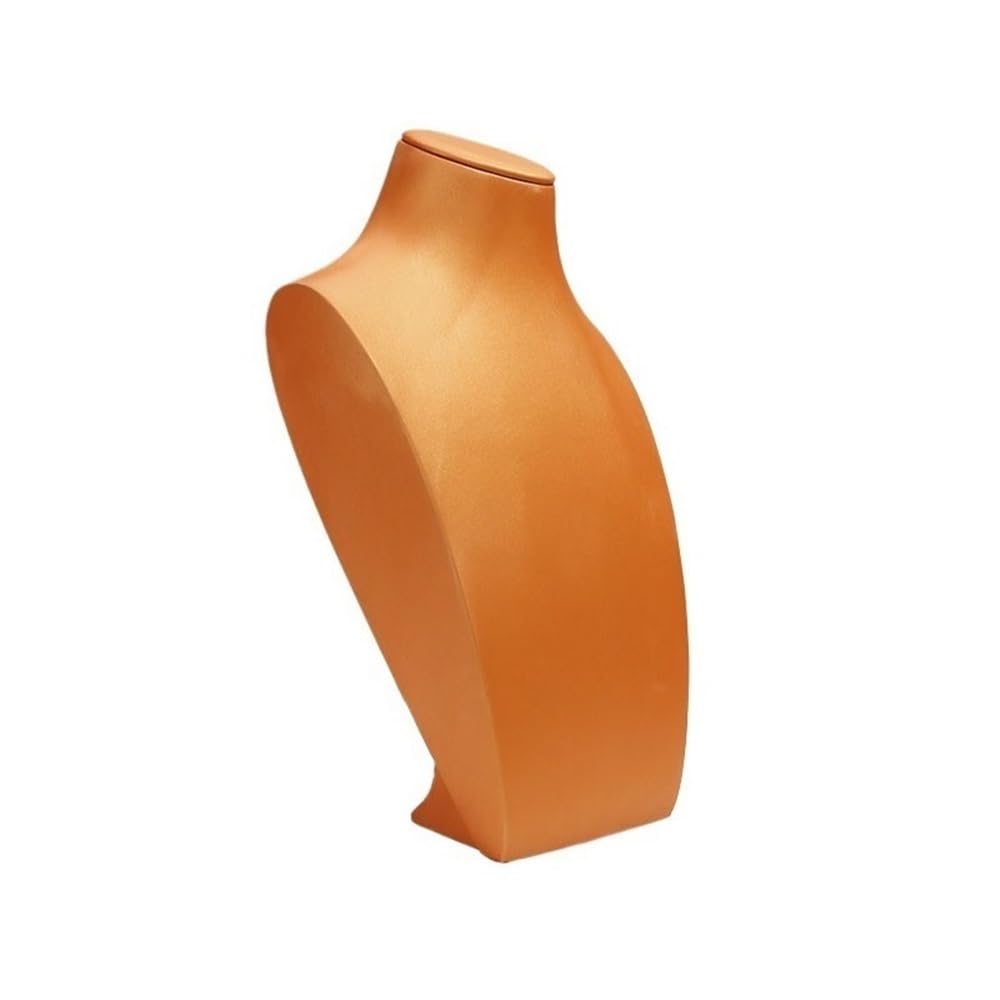 ZYYANSHOP Jewelry dummy display Bust Necklace Display Rack Pendant Jewelry Fashion PU Leather Counter Storage Shelf(Orange)