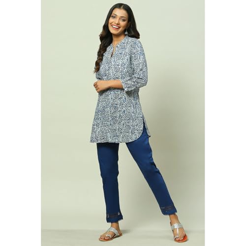 Image of Rangriti Women Polyester Blend Solid Pants (RMMINDIGO18136 Blue XL)