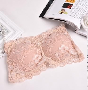 Image of Fabme Women Lace, Padded Tube Bra - Free Size - 3 Hook Back