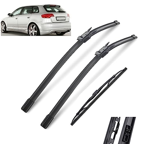 Scheibenwischer vorne und hinten, kompatibel mit Audi A3 8P 2005–2012, Windschutzscheibe, Windschutzscheibe, Fenster, Regenbürsten, 24 Zoll + 19 Zoll + 13 Zoll Scheibenwischer vorne und hinten, kompatibel mit Audi A3 8P 2005–2012, Windschutzscheibe, Windschutzscheibe, Fenster, Regenbürsten, 24 Zoll + 19 Zoll + 13 Zoll