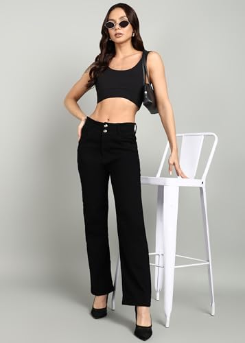 Image of Nifty Women's Denim Stretchable 2-Button Straight Fit Jeans
