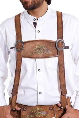 Image of Bavarian Suspenders for men | Authentic Lederhosen suspenders with buckles for Oktoberfest Costume