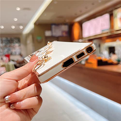 Coque silicone Samsung A52 avec finitions placage et bracelet cœur raffiné