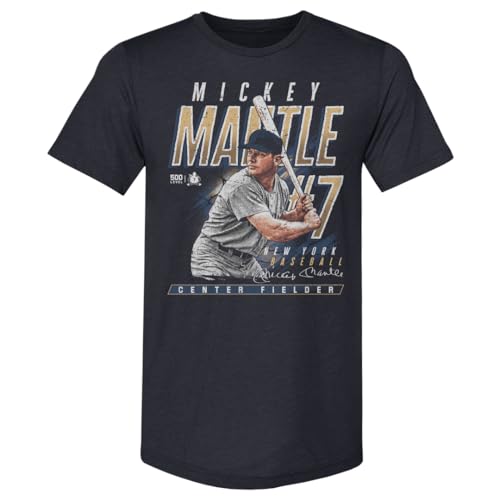 500 LEVEL Mickey Mantle New York Stance Mens Premium T-Shirt (Tri Navy X-Large)