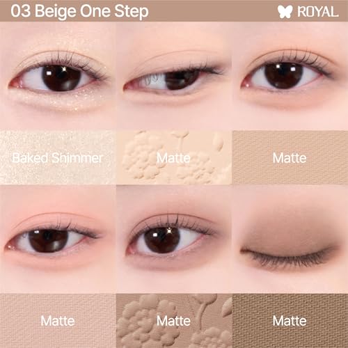 Image of CLIO Muse Master Eyeshadow Palette, Korean Royal Heritage Edition, Baked Cream Powder Formula, Neutral Beige 6-Color with Matte & Shimmer for Daily Makeup, Safe for Sensitive Eyes (03 BEIGE ONE STEP)