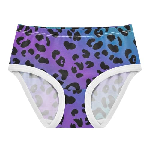 Cotton Girls Underwear Toddlers Black Leopard Spots Gradient Blue Girl Panties Cute Animal Briefs Underpants 2t