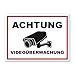 Produktbild Achtung Videoüberwachung Schild 20 x 30 cm aus stabiler PVC Hartschaumplatte 3mm dieser Bereich wird überwacht Schild mit UV-Schutz von STROBO