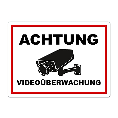 6 Videoüberwachungsschilder – 20x30 Cm, PVC, DSGVO-konform, Wasserfest, Für Innen & Außen