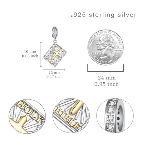 Bible Charms 925 Sterling Silver Religious Charms Christian Jewelry Gifts for Women4