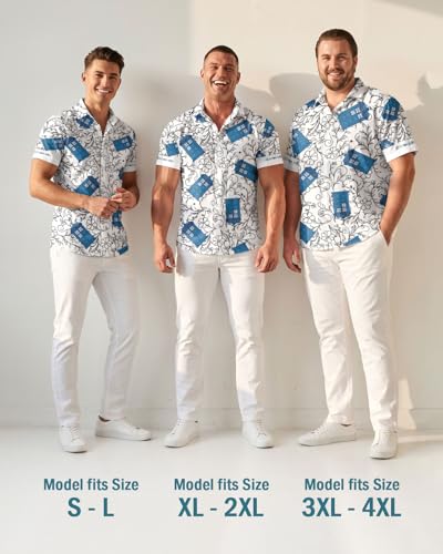 Image of 99TIMORO Fathers Movie Hawaiian Shirt for Men, Characters Button Down Short Sleeve Top, Summer Beach Gifts