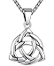Aoiy Stainless Steel Celtic Knot Irish Triquetra Lucky Love Pendant (Large) Necklace, 24" Chain, aap126