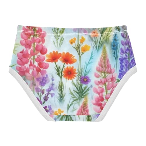 Watercolor Wildflower Pink Lupines Toddler Underwear Custom 2t Cotton Little Girl Panties Pattern Kids Briefs Undies2