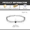 LuxeFlex 4mm Iced Out Clover Tennis Bracelet, White Gold Plated with 5A Zircon Stones, Handmade exquisite Hip Hop Jewelry, Perfect Unisex Gift (White Gold, 7) #4