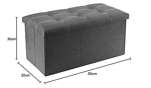 Image of Luxury Furniture Square Foldable Storage Ottoman Coffee Cube Table Multipurpose Foot Rest Short Children Sofa Stool Bench For Bedroom Home Office Xl Size (Xxxl (78X38X39 Cm),Grey)