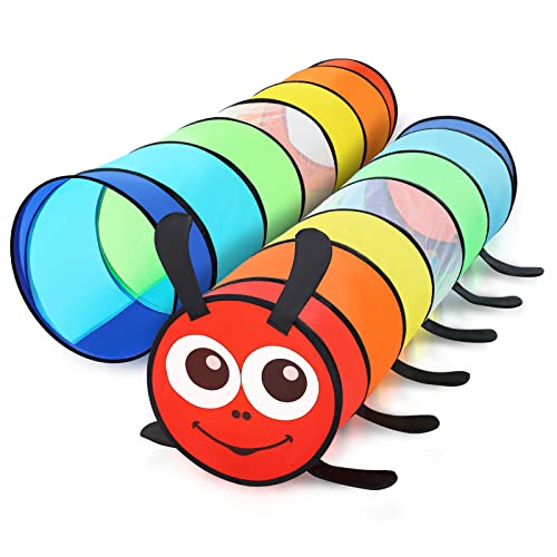 Image of Moncoland Kids Play Tunnel Tent for Toddlers, Pack of 2 Colorful Pop Up Crawl Tunnel Toy Baby or Pet, Collapsible Gift Boy and Girl Tunnel Indoor Outdoor Game
