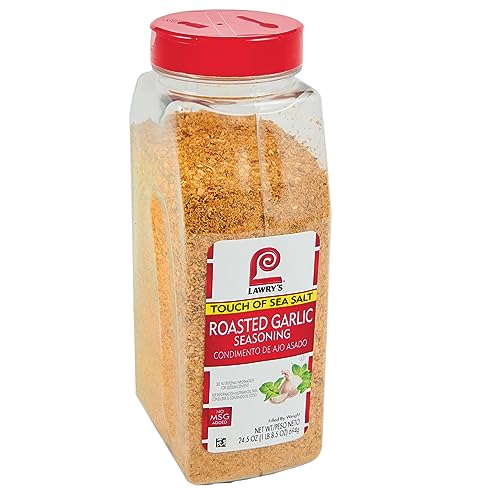 Lawry's Roasted Garlic Seasoning with a Touch of Sea Salt, 24.5 oz - One 24.5 Ounce Container of Low Sodium Roasted Garlic Seasoning, Perfect for Roasts, Steaks, Vegetables and More