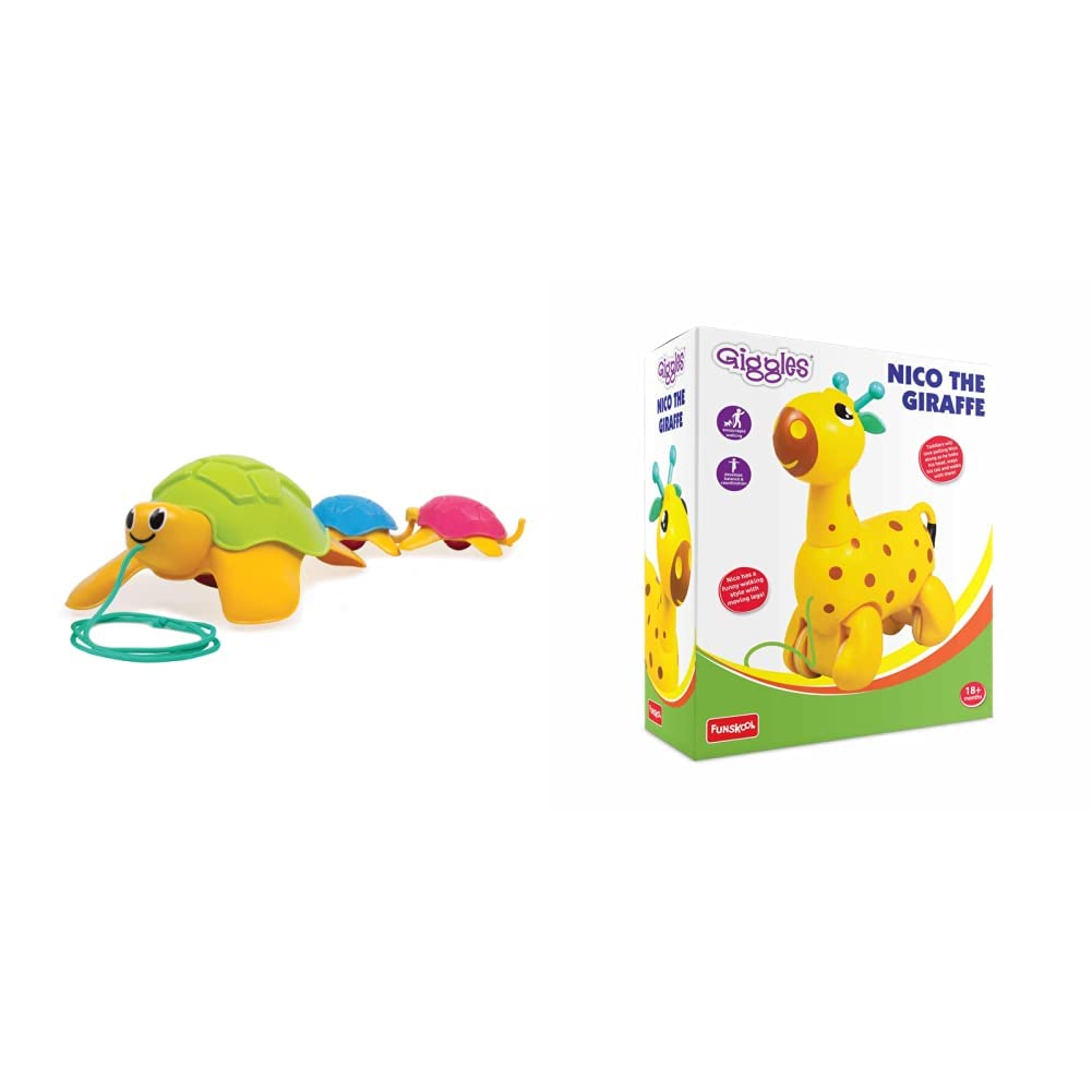 Giggles Nico The Giraffe, Yellow & Giggles Linking Turtle, Multi Color (B098MXF6KV) Amazon Price History, Amazon Price Tracker
