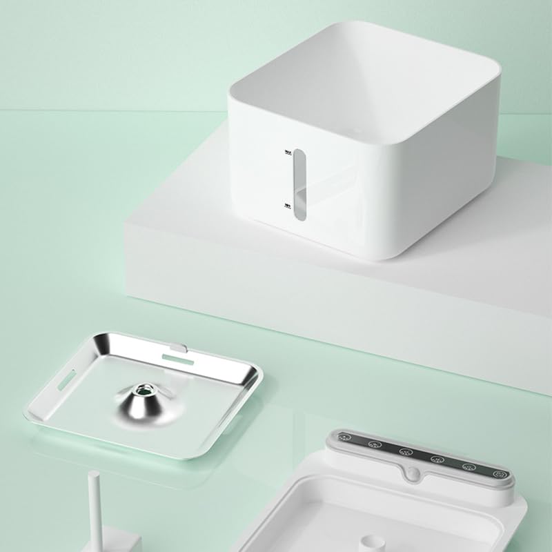 Qcwwy Fuente de Agua Inalámbrica para Gatos con Sensor de Infrarrojos Lejanos, Dispensador de Agua Automático de Acero Inoxidable para Mascotas, Fuente de Alimentación Dual (Modelo de Carga de 2600