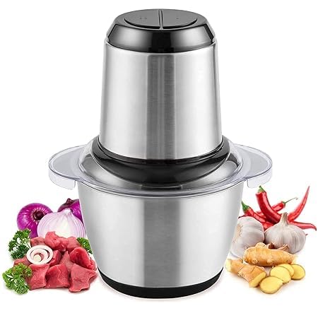 RIVUGJA Electric Meat Grinder with Multiple Grinding | Meat Grinders With Stainless Steel Bowl Heavy 700W Motor - 2 Speed Modes For Kitchen Food Processor, Meat, Vegetables, Onion, Mince (2 liter)