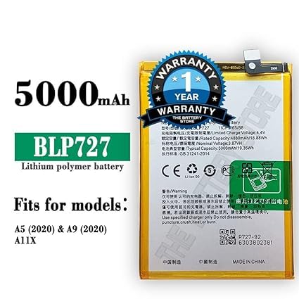 Image of THE BATTERY STORE Original BLP727 Battery for Oppo A5-2020 / A9-2020 / CPH1937 / CPH1939 / CPH1931 / CPH1941 / CPH1933 Battery with 1 Year Warranty**** (PP17)