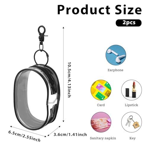 Clear Pouch Small, Makeup Bag Zipper Pouches Cases, Toiletry Bag for Travel, Cosmetic Bags Small Makeup Pouch Zipper Case for Travel Cosmetics Organizer (2 Pcs)2