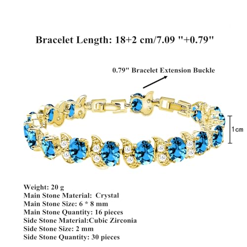 Image of LMXXVJ Fashion Tennis Bracelet Created Emerald White Gold Plated Charm Bracelet Gifts Jewelry for Women