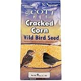 Scott Pet Wild Bird Seed, Cracked Corn, 9 lbs Bag, Feed, Great Source of Protein and Fiber, Food for Outside Wild Birds
