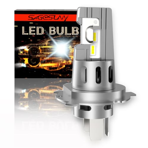 SageSunny Bombilla LED H4 9003 HB2 P43t HS1 Faro Moto 12V-60V AC/DC,Doble Haz LED 18W 2000LM 6500K Blanco Frío, Canbus Sin Errores Sin Polaridad,1 unidad,18 Meses de Garantía