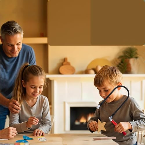 Laubsäge Set inkl. 8 Sägeblätter (4#, 6#, 8#, 10#), Laubsägebogen mit Holzgriff, Feinsäge für Holz, Metall und Kunststoff, Laubsäge mit Sortierte Sägeblätter Präzise Schnitte für Handarbeiten