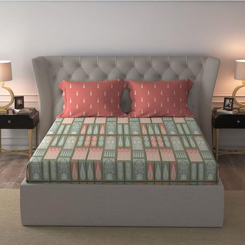 Image of MYTRIDENT Celebration Bedsheet Gifting Collection Double Size - Gharana Sage