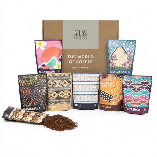 Atlas Coffee Club Coffee Sampler Gift Set, Ground, 8-Pack