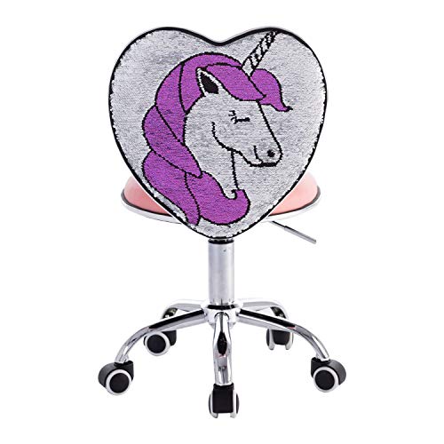 Cute Cat Kids Desk Chair, Comfortable Study Small Desk Chair for Girls and Boys, Ergonomic Adjustable Swivel Computer Chair, Pink Unicorn Cute Cat Kids Desk Chair, Comfortable Study Small Desk Chair for Girls and Boys, Ergonomic Adjustable Swivel Computer Chair, Pink Unicorn