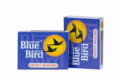 Image of Blue Bird Matchbox Sticks, Match Boxes Packet of 9 (Avg. 40 Karborised Extra Long Matchstick) Large Safety Matches | Matchsticks for Candles, Match Box for Pooja, Matchbox for Home, Kitchen