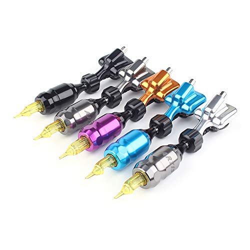 Black Tattoo Rotary Pen Machine for Lining and Shading Detachable Grip and Changeable Plungers