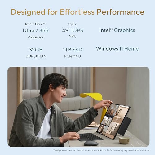 Image of ASUS Zenbook Duo (2026),Smartchoice,Intel Core Ultra 7 (Series 3),32GB RAM,1TB SSD,3K OLED,Touchscreen,14 inch(35.5 cm),Win 11,M365 Basic(1Y),Office 24,Moher Gray,1.65 Kg, UX8407AA-SN183WS,Copilot+ PC