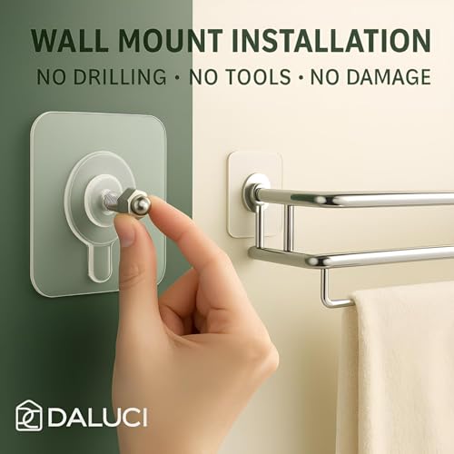 Image of DALUCI 50 Pcs Self Adhesive Wall Hooks for Hanging | Heavy Duty Adhesive Hooks for Wall | Screw Nail Free Sticky Hooks for Wall Heavy Items Without Drilling | Transparent Wall Hanger Hook (Pack of 50)