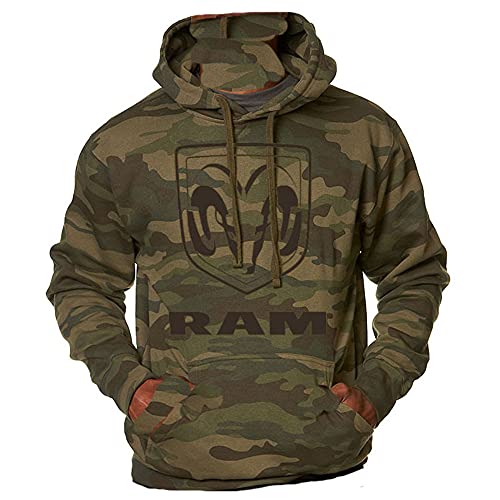 David Carey Originals Officially Licensed Ram Logo Pullover Mens Hoodies (Camo) - XX-Large